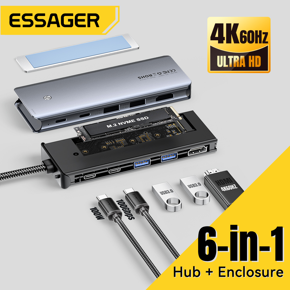 Essager USB C Hub مع M.2 SSD ح - مراجعة Ssd Hard Drive وسعره