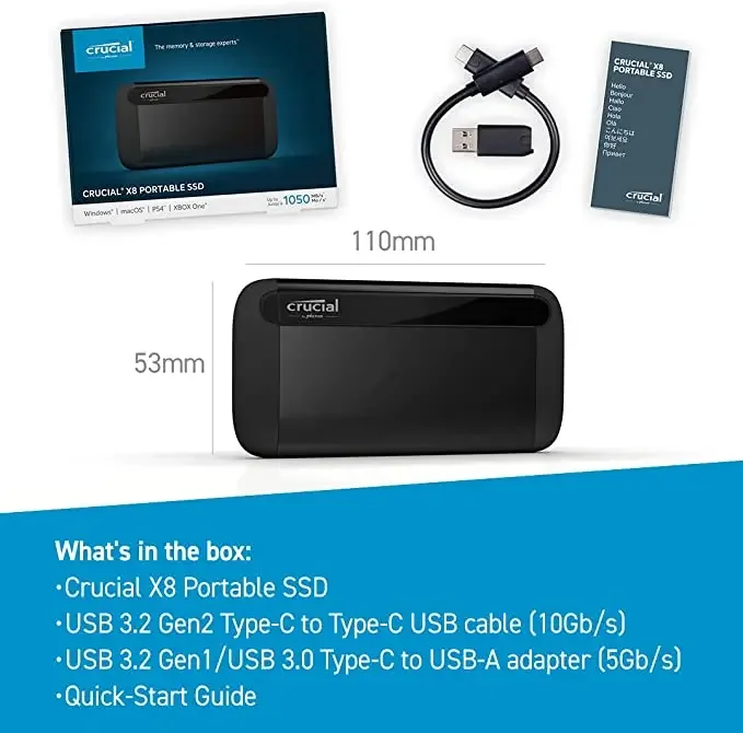 قرص صلب خارجي محمول Crucial X8 - مراجعة External Ssd وسعره